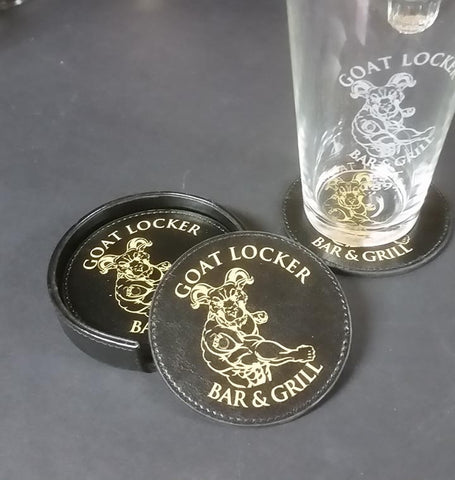 Personalized Leatherette Coasters pack of 4