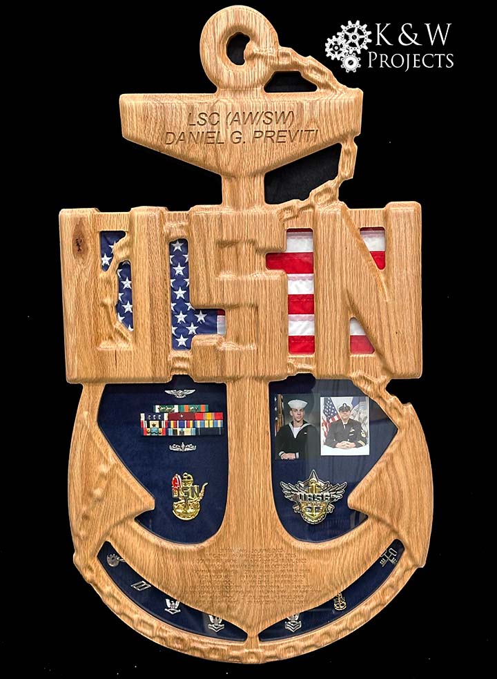 Chief  Senior or Master Chief Anchor Shadow Box