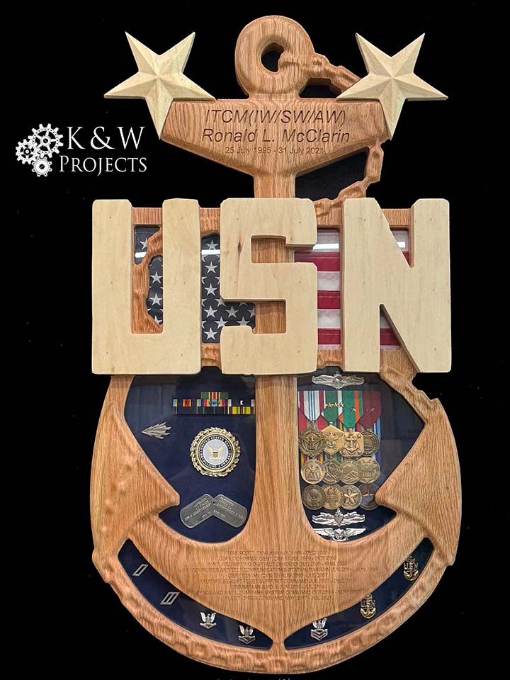 Chief  Senior or Master Chief Anchor Shadow Box