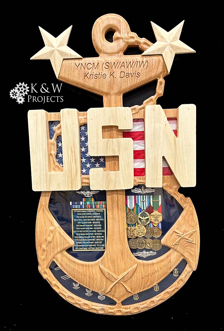 Chief  Senior or Master Chief Anchor Shadow Box