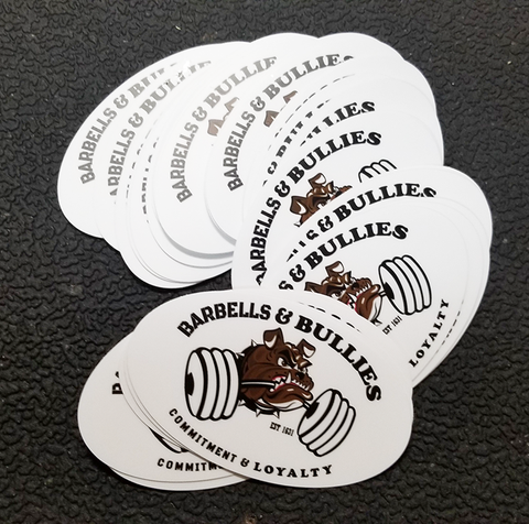 Barbells and Bullies Stickers and Patch