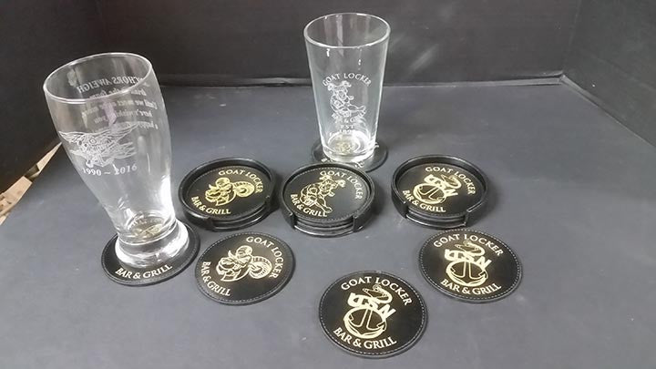 Personalized Leatherette Coasters pack of 4