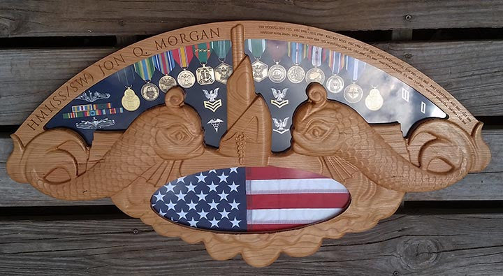 Submarine Warfare Insignia (SS)  Shadow Box