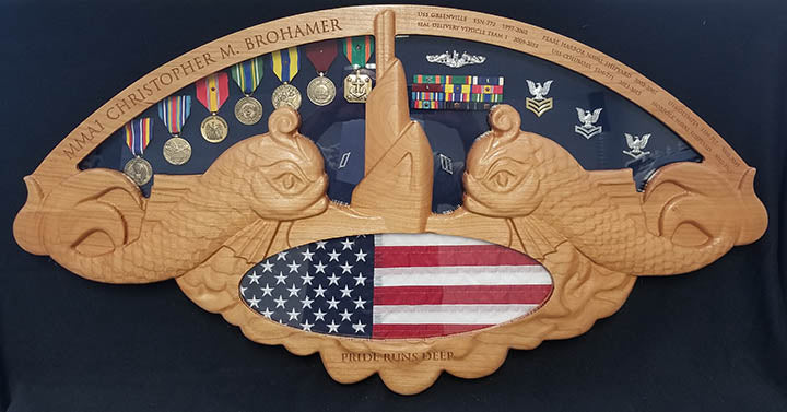 Submarine Warfare Insignia (SS)  Shadow Box