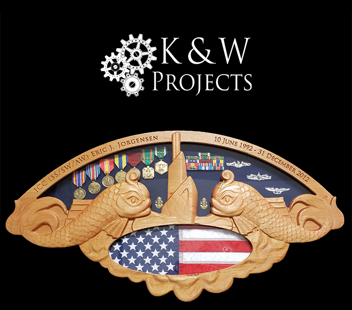 Submarine Warfare Insignia (SS)  Shadow Box